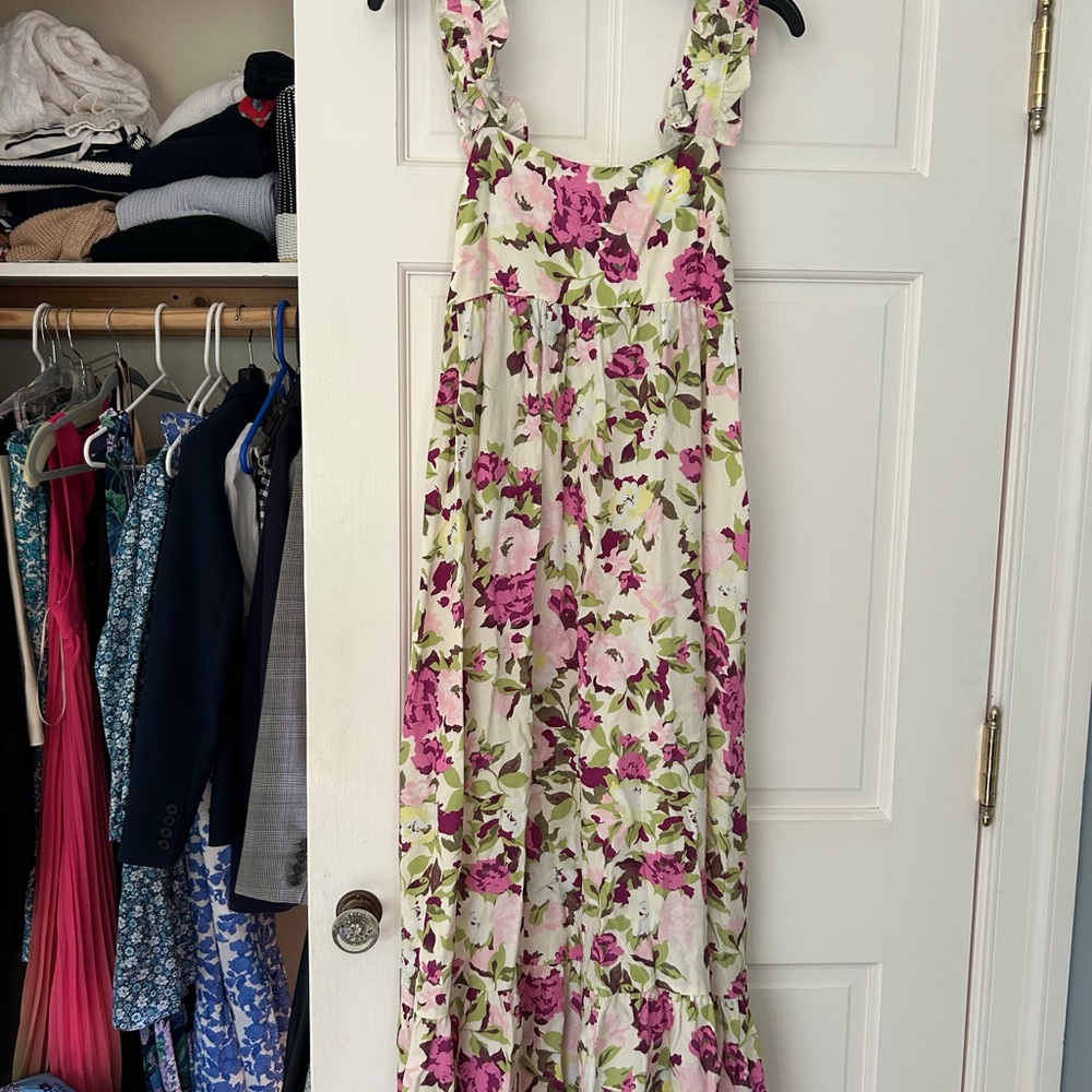 En Saison Floral Maxi Dress with Ruffle Straps